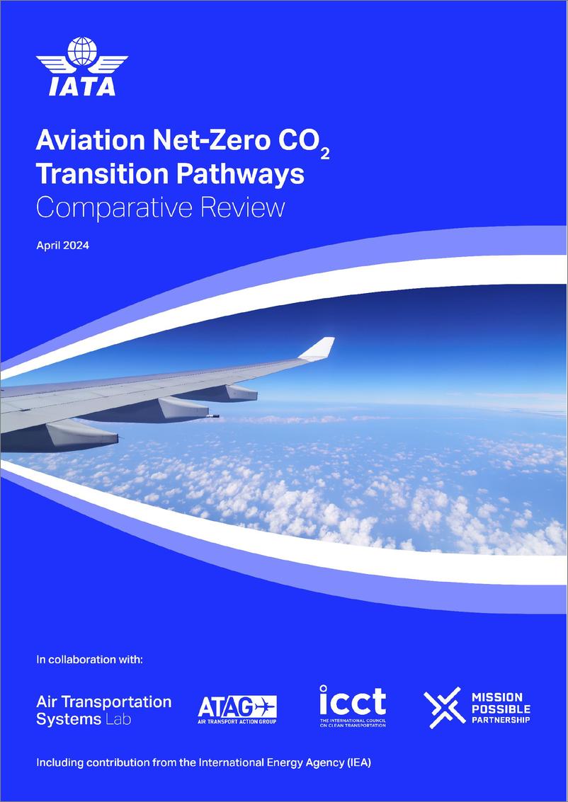 《2024航空业净零碳转型路径比较报告（英文版）-国际航空运输协会》 - 第1页预览图