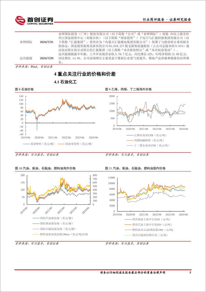 《基础化工行业简评报告：维生素继续领涨，龙佰集团与四川资源集团签订合作协议-240805-首创证券-15页》 - 第6页预览图