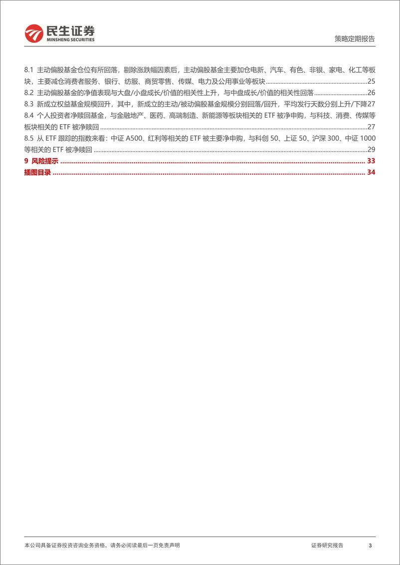 《资金跟踪系列之一百四十九：市场热度与波动率均回落，红利ETF被持续净申购-241223-民生证券-36页》 - 第3页预览图