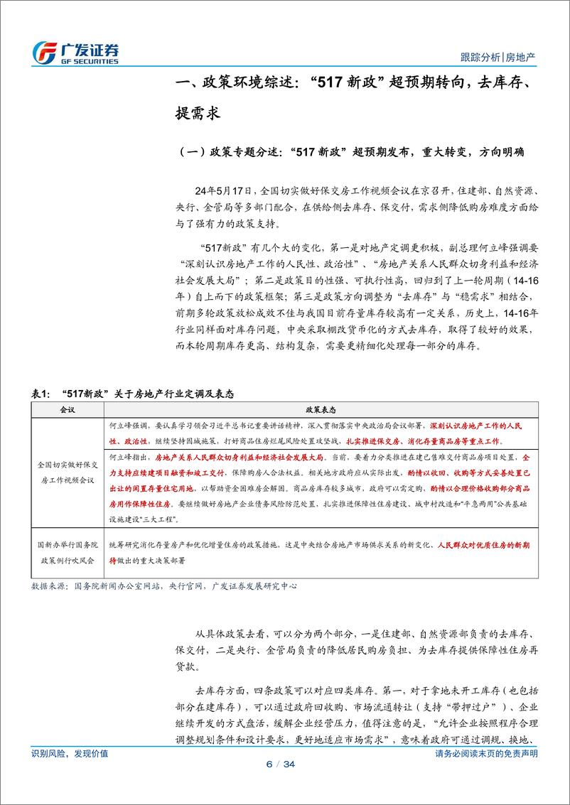 《房地产行业24年4月行业月报：基本面年内持续低迷，政策超预期转向-240530-广发证券-34页》 - 第6页预览图