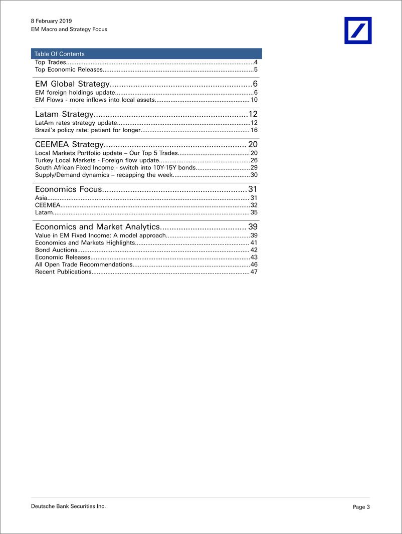 《德银-新兴市场-宏观策略-新兴市场宏观与策略聚焦-2019.2.8-54页》 - 第4页预览图