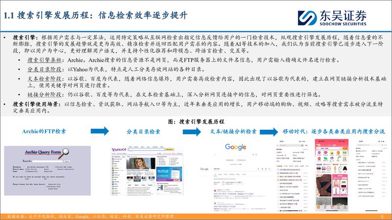 《AI搜索行业深度：大模型催生搜索行业变革机遇，产品百花齐放效果几何？-240417-东吴证券-53页》 - 第5页预览图