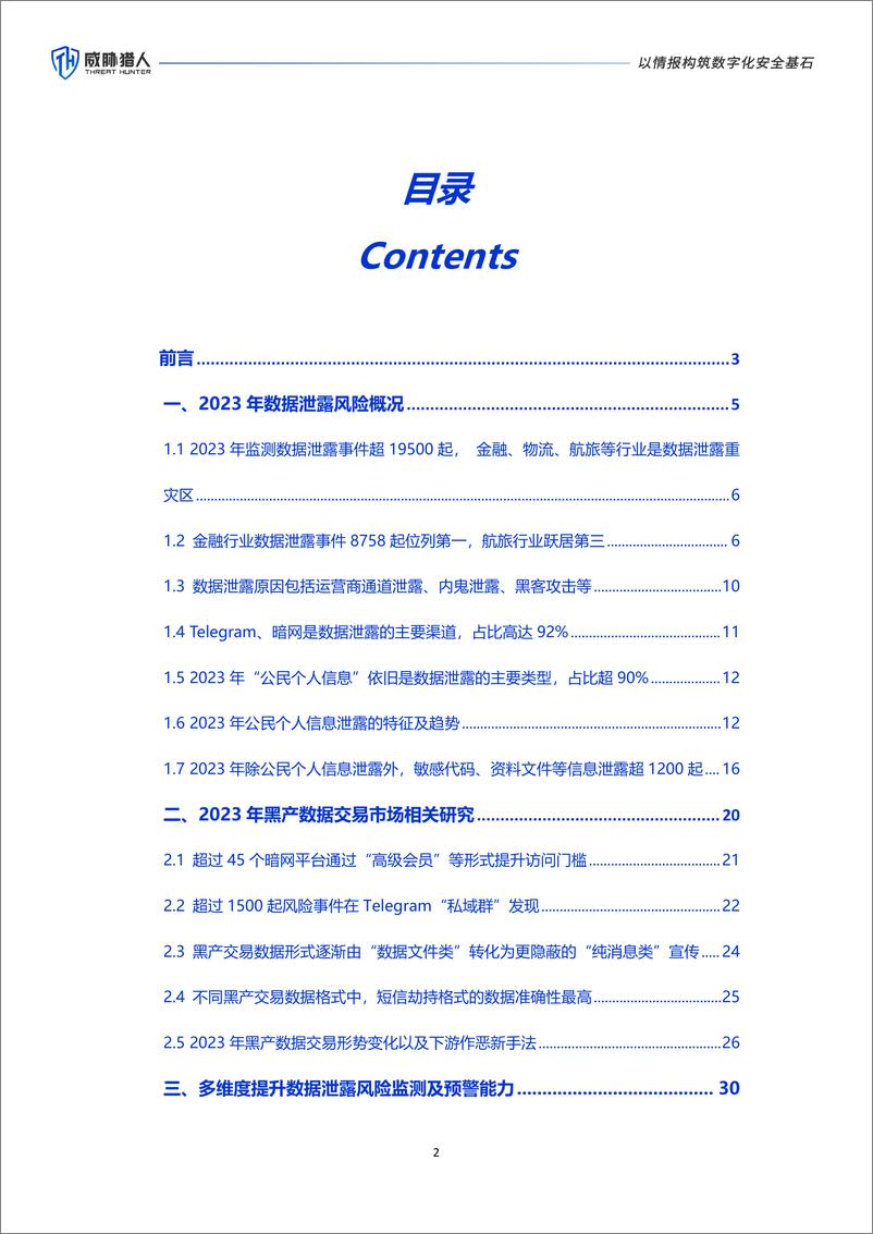 威胁猎人《2023年数据泄露风险年度报告》 - 第2页预览图