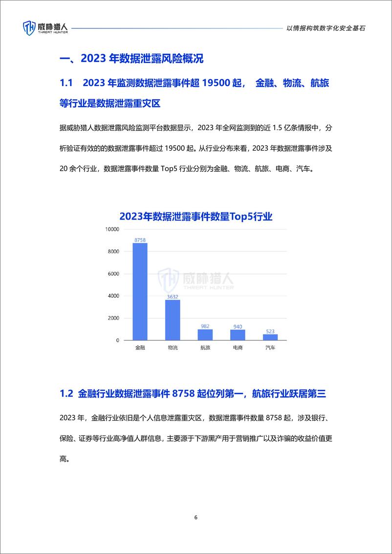 威胁猎人《2023年数据泄露风险年度报告》 - 第6页预览图