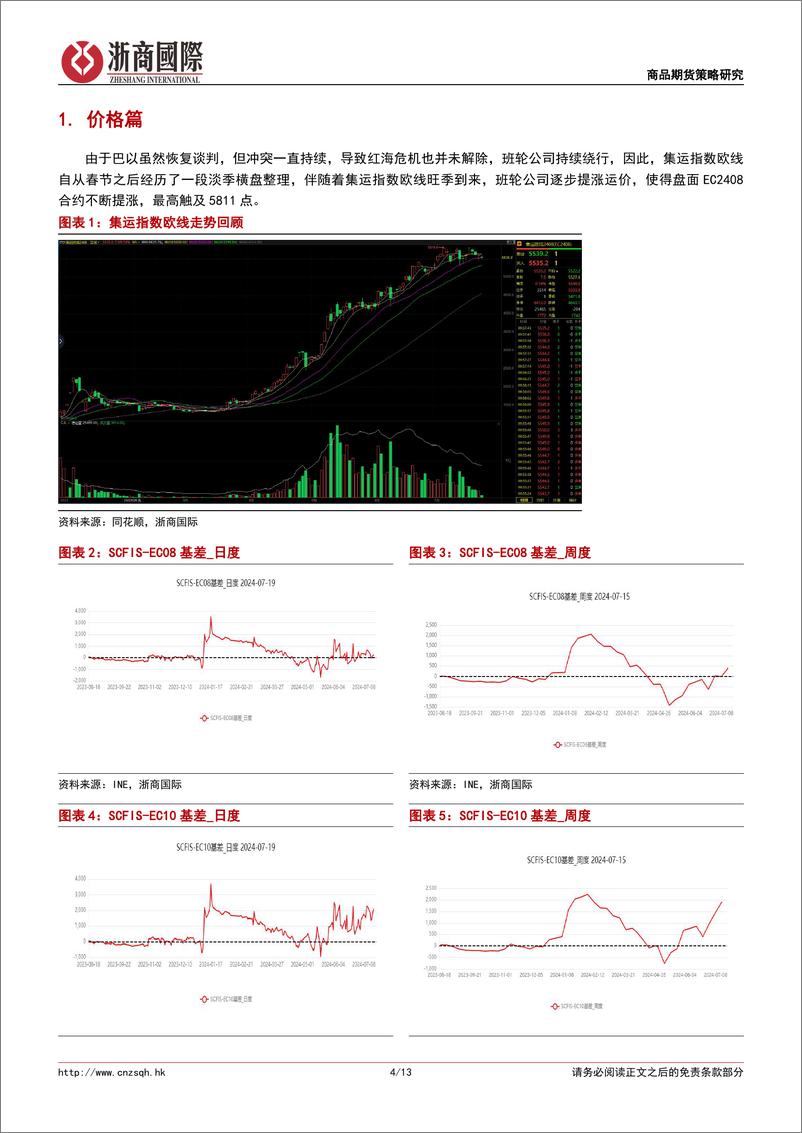 《集运欧线旺季维持强势，但运价已出现疲软迹象：巴以停火曲折反复，欧线运费或已见顶-240731-浙商国际-13页》 - 第4页预览图