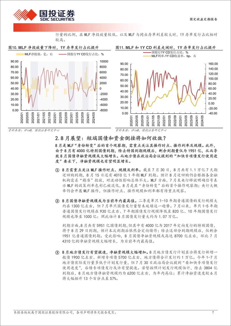 《固定收益定期报告：短端国债和资金倒挂将如何收敛？-240801-国投证券-13页》 - 第7页预览图