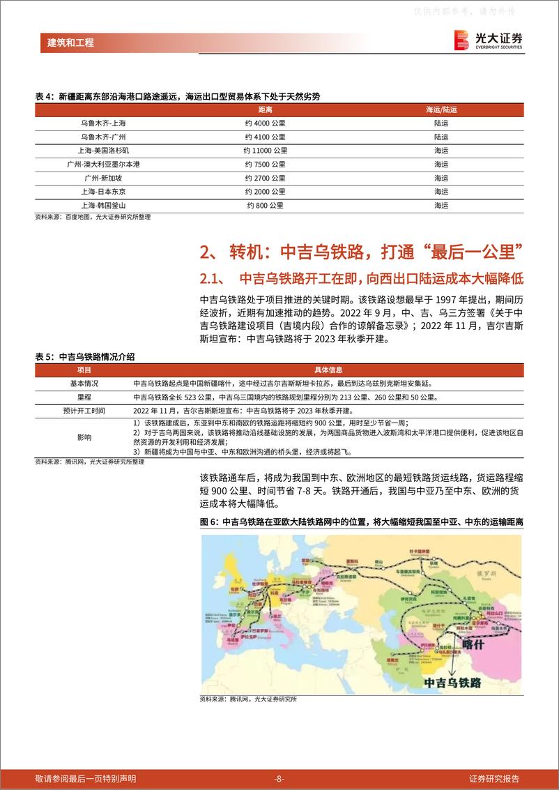 《光大证券-建筑和工程行业中特估与“一带一路”系列报告(二)：腾飞在即，重视新疆，关注新疆“五虎”-230506》 - 第8页预览图