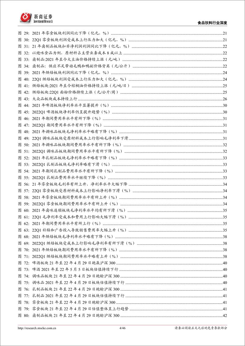 《大众品行业2021年报&2022一季报综述：大众品表现分化成本承压，找寻业绩确定性-20220509-浙商证券-46页》 - 第5页预览图