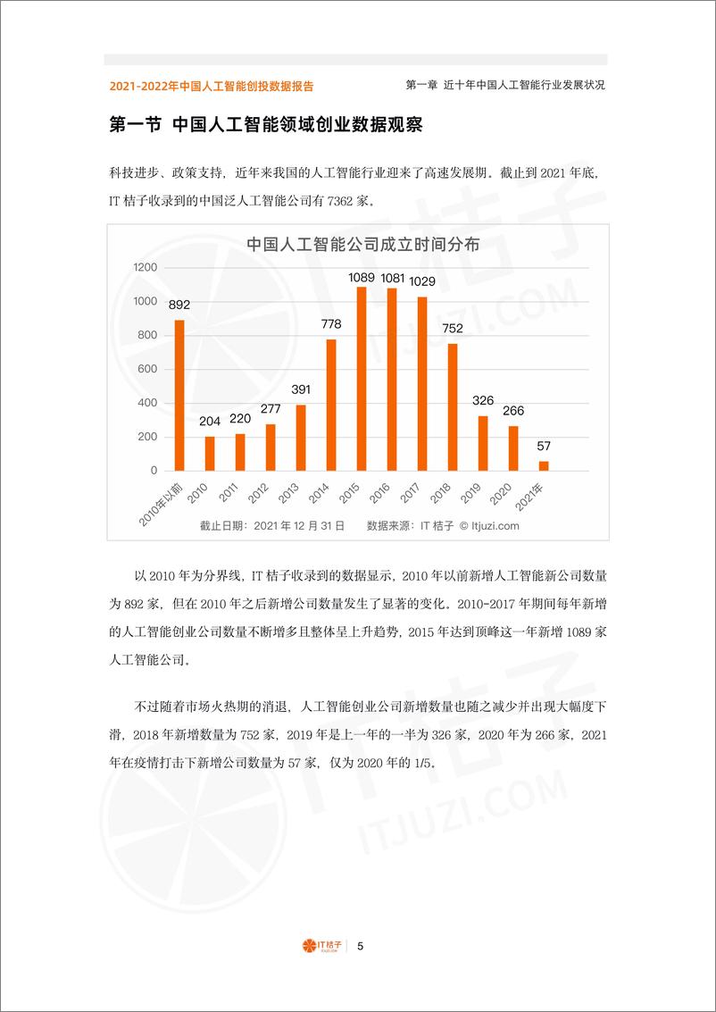 《2021-2022 年中国人工智能创投数据报告》 - 第5页预览图