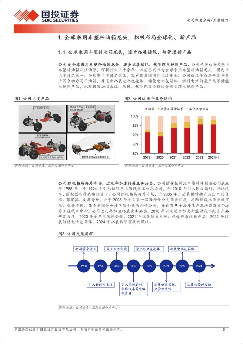 《亚普股份(603013)油箱业务全球龙头，新业务拓展可期-241008-国投证券-27页》 - 第5页预览图