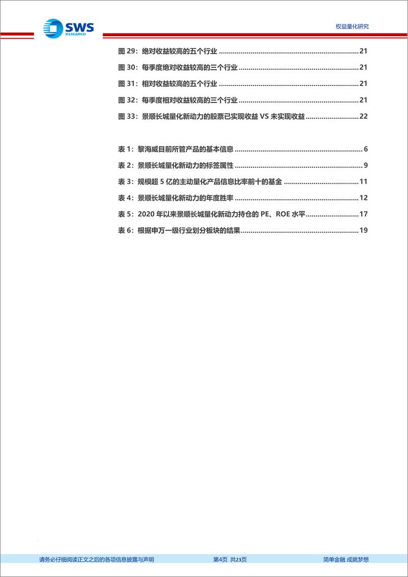 《基金经理研究系列报告之三十二：景顺长城黎海威，多行业风格分散搭配的基本面量化思路，创造跨越周期的稳定 alpha-20220718-申万宏源-23页》 - 第5页预览图