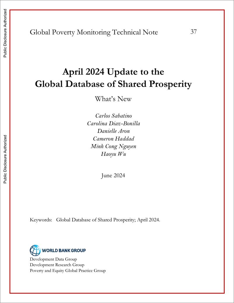 《世界银行-2024年4月全球共享繁荣数据库更新：最新动态（英）-2024-18页》 - 第1页预览图