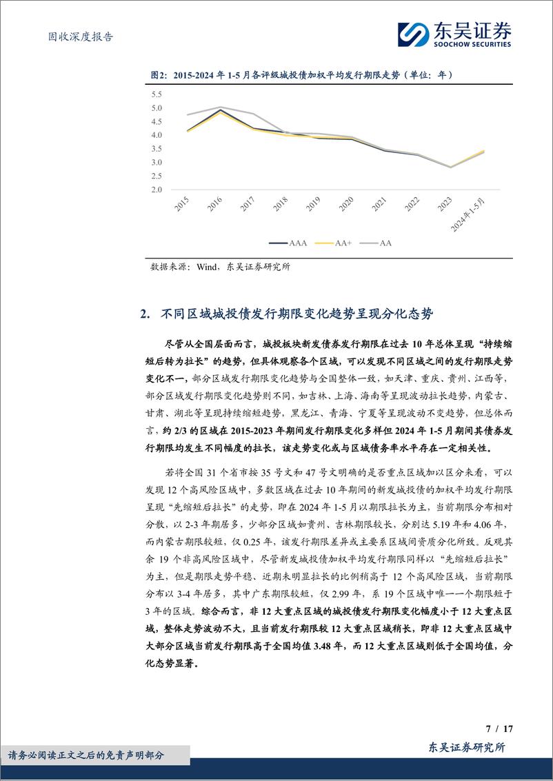 《固收深度报告：由城投债发行期限的演变引发的4点思考-240701-东吴证券-17页》 - 第7页预览图