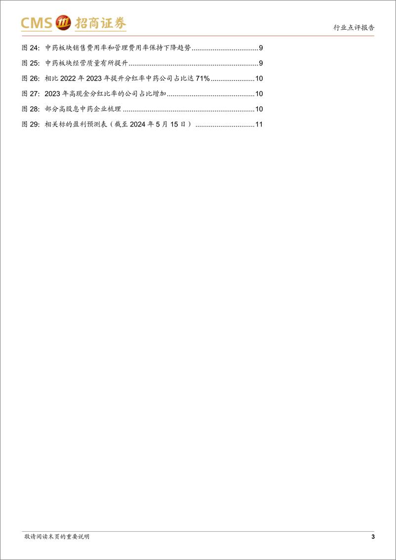 《2023年及2024Q1中药行业业绩点评：平稳度过高基数压力，盈利水平和分红显著提升-240516-招商证券-12页》 - 第3页预览图