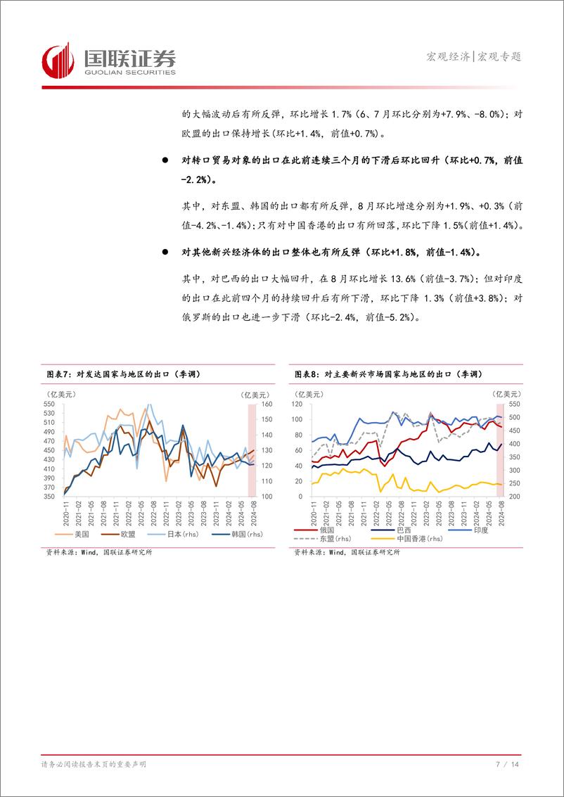 《宏观专题：对8月外贸数据的思考与未来展望，出口拐点或晚于此前的预估-240911-国联证券-15页》 - 第8页预览图