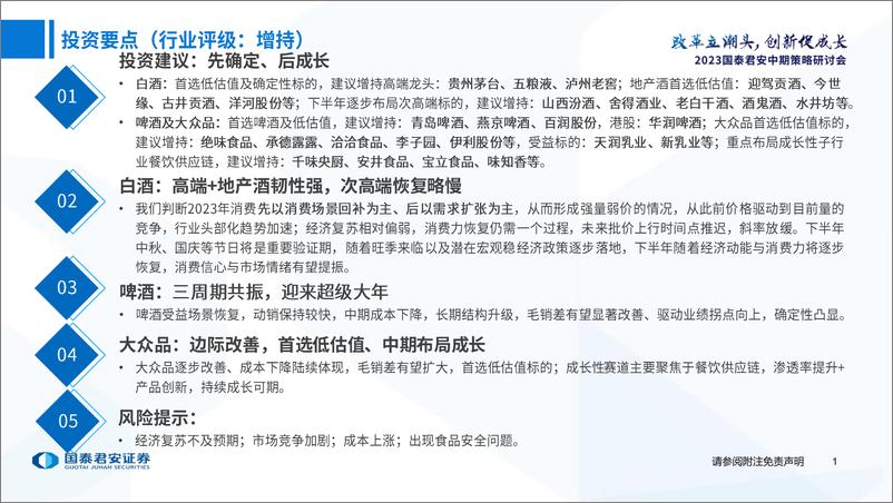 《食品饮料行业2023年中期策略：弱复苏，强分化-20230626-国泰君安-48页》 - 第3页预览图