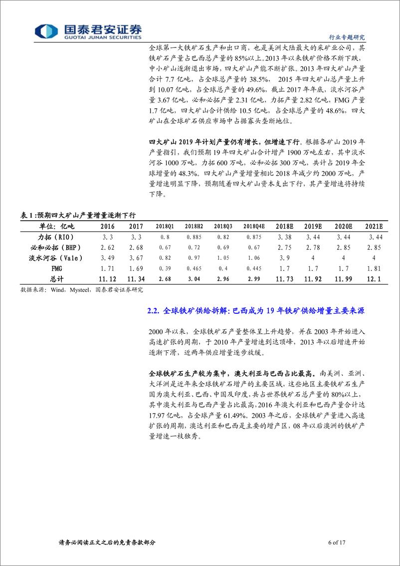 《钢铁行业：供需缺口转负，看好矿价中枢上移-20190220-国泰君安-17页》 - 第7页预览图