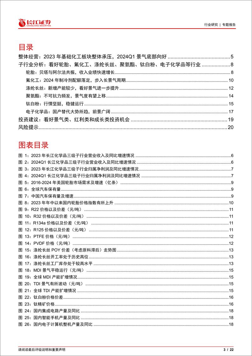 《化工行业2023和2024Q1总结：冰解冻释，曙光初现-240514-长江证券-22页》 - 第3页预览图