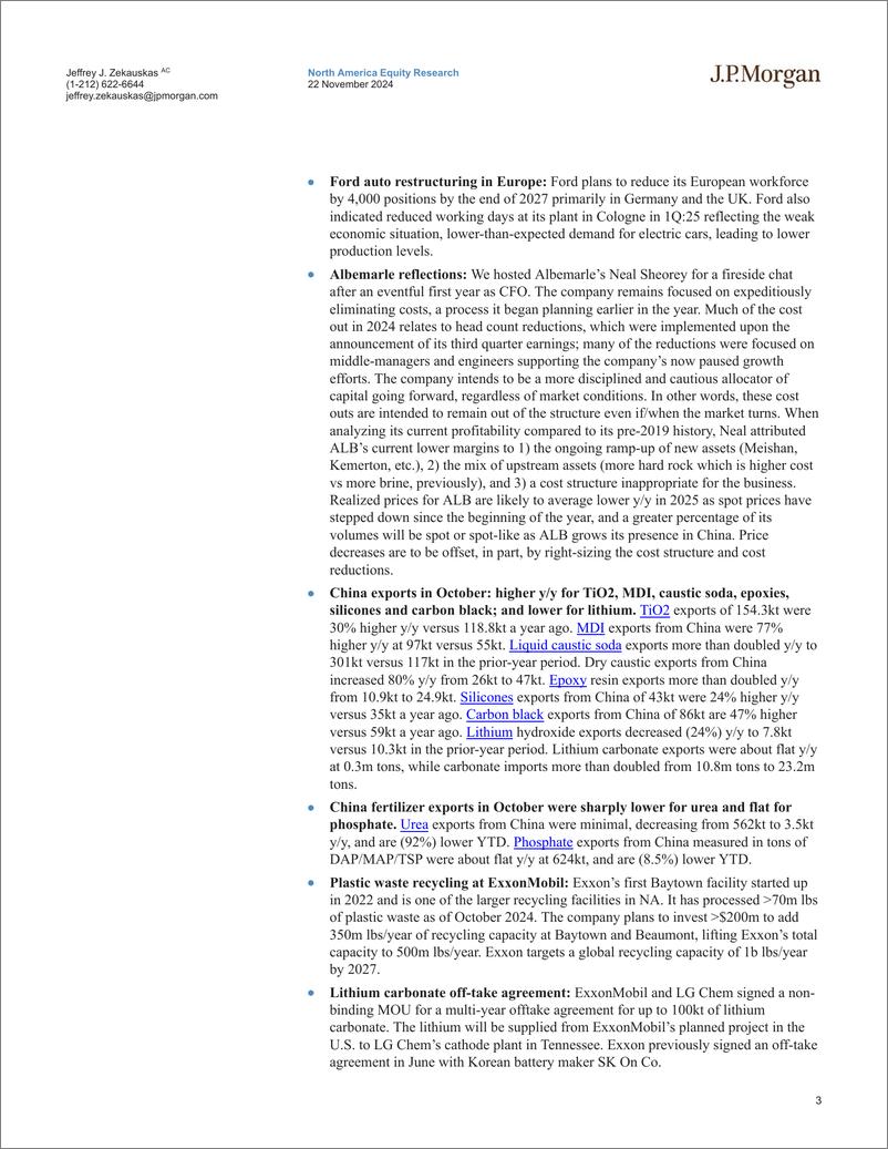 《JPMorgan-Chemical and Agriculture Menu The Week in Chemicals - 1122...-111764580》 - 第3页预览图