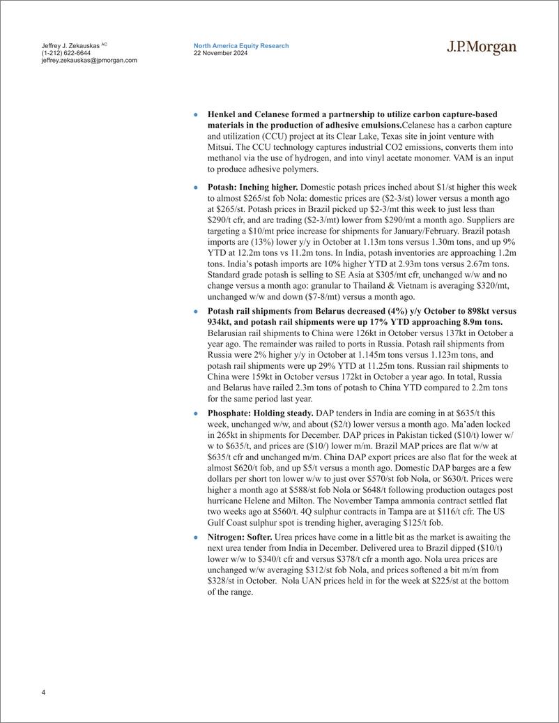 《JPMorgan-Chemical and Agriculture Menu The Week in Chemicals - 1122...-111764580》 - 第4页预览图