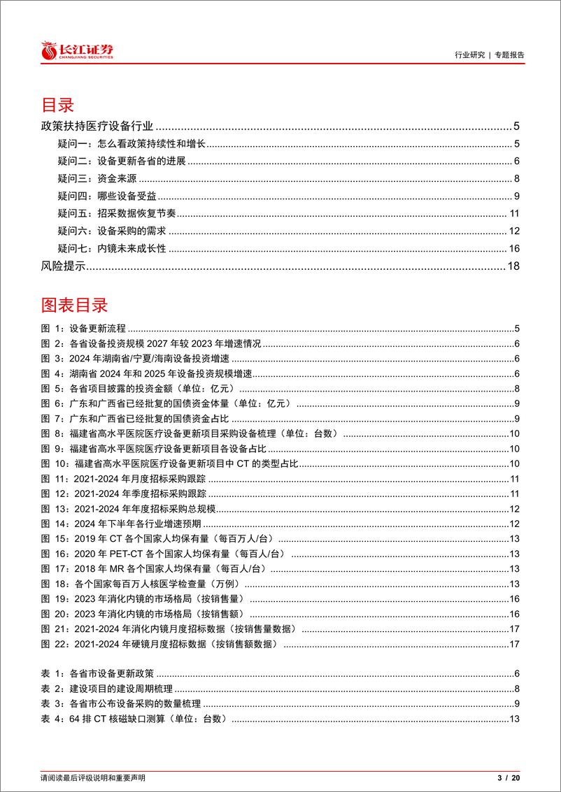 《医疗保健设备行业专题报告：设备更新开启新一轮采购周期-240807-长江证券-20页》 - 第3页预览图