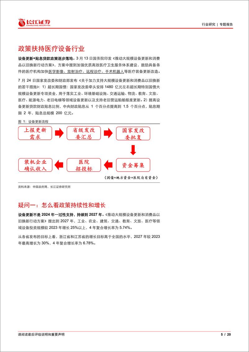 《医疗保健设备行业专题报告：设备更新开启新一轮采购周期-240807-长江证券-20页》 - 第5页预览图