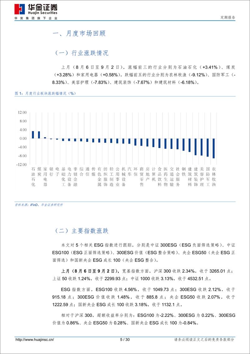 《ESG市场跟踪月报：科技部等九部门联合发文，十大创新行动助力碳达峰碳中和-240903-华金证券-30页》 - 第5页预览图