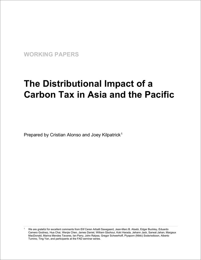 《IMF-碳税在亚太地区的分配影响（英）-2022.6-50页》 - 第4页预览图