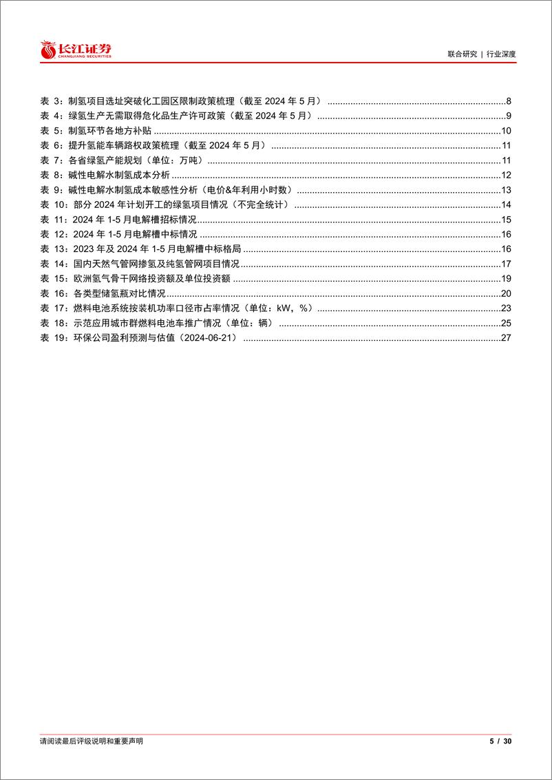 《氢能行业2024年度中期投资策略：实现零碳重要抓手，产业蓝图大势渐显-240625-长江证券-30页》 - 第5页预览图