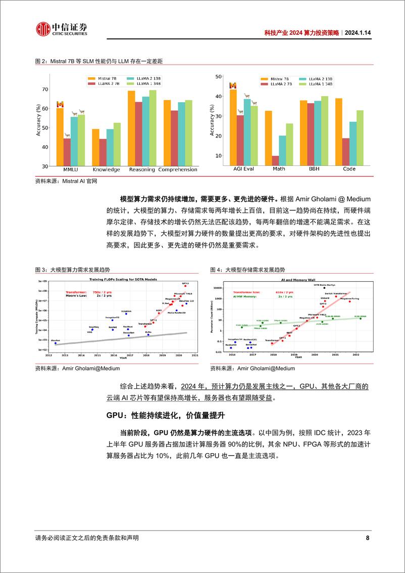 《科技行业产业2024算力投资策略：多模态推动技术迭代，国产化助力产业成长》 - 第8页预览图