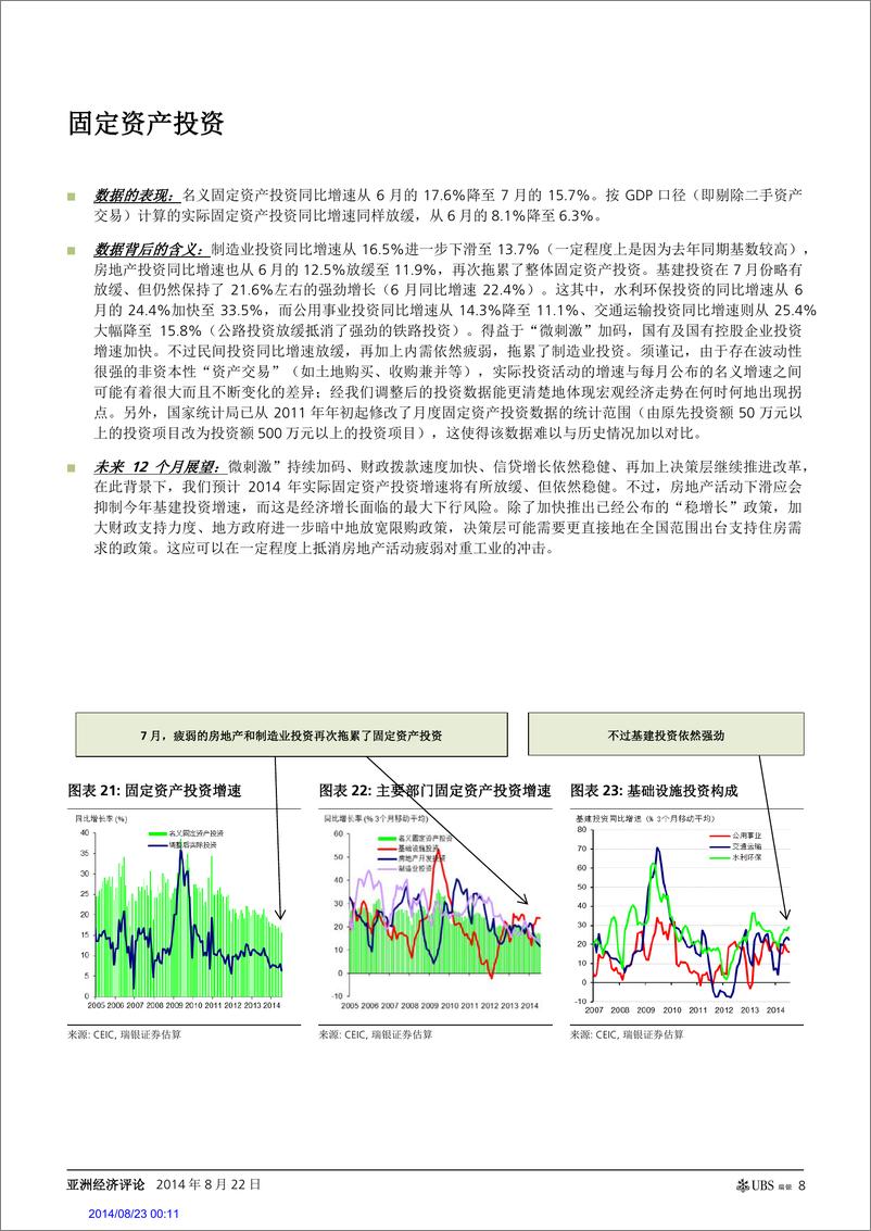 《瑞银证券-透过数据看中国经济2014年8月：亚洲经济评论》 - 第8页预览图