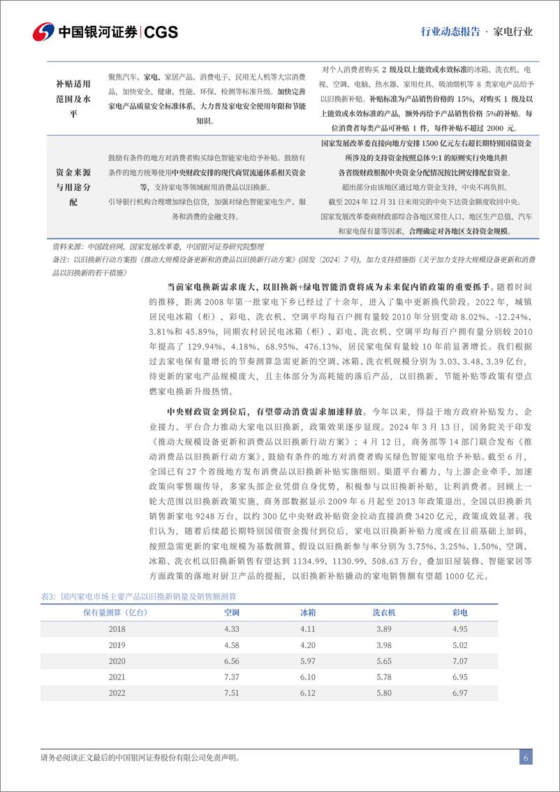 《家电行业7月动态跟踪：高基数下内销承压，以旧换新政策加码-240806-银河证券-17页》 - 第6页预览图