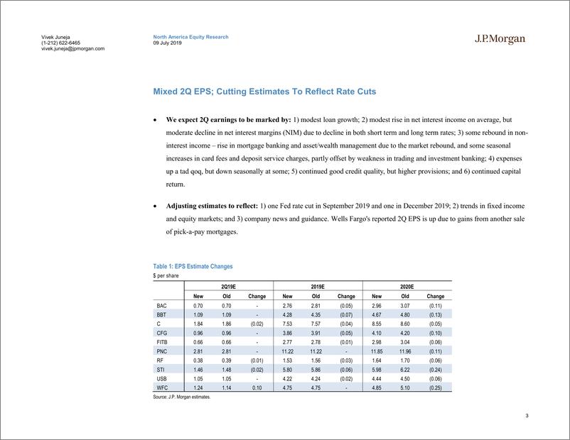 《J.P. 摩根-美股-银行业-美国大型银行业二季度预览-2019.7.9-39页》 - 第4页预览图