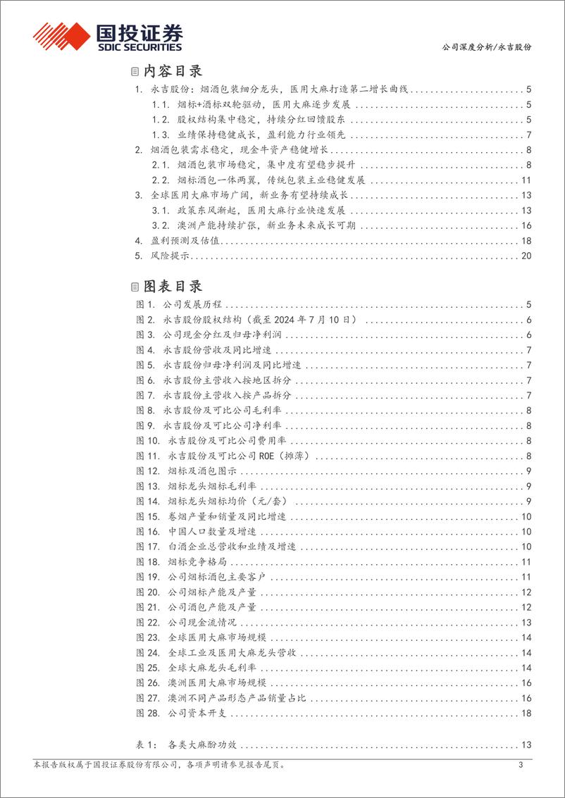 《永吉股份(603058)烟酒包装主业稳健，医用大麻旭日方升-240719-国投证券-23页》 - 第3页预览图