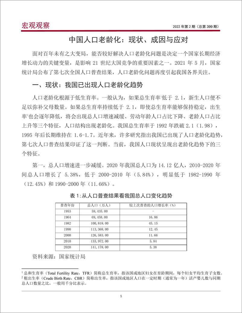 《宏观观察2022年第2期（总第399期）：中国人口老龄化，现状、成因与应对-20220113-中国银行-15页》 - 第3页预览图