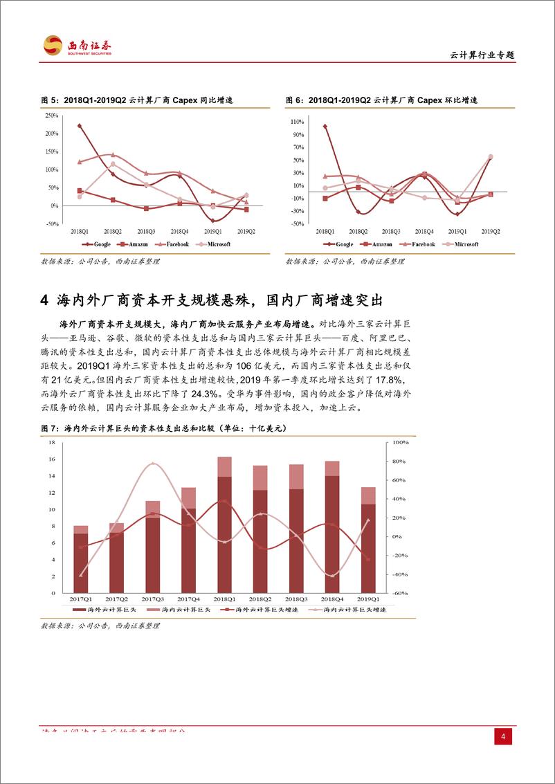 《云计算行业：云计算厂商业绩表现优异，资本开支回暖-20190804-西南证券-10页》 - 第8页预览图