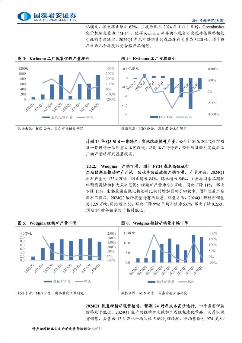 《有色金属行业2024Q1海外锂矿经营情况更新：业绩量价齐跌，扩张供给结构分化-240623-国泰君安-21页》 - 第6页预览图