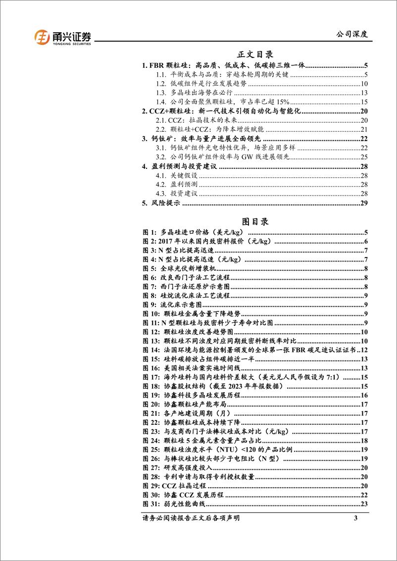 《协鑫科技(3800.HK)首次覆盖报告：颗粒硅、CCZ、钙钛矿三重奏，奏响绿色能源新篇章-240414-甬兴证券-32页》 - 第3页预览图