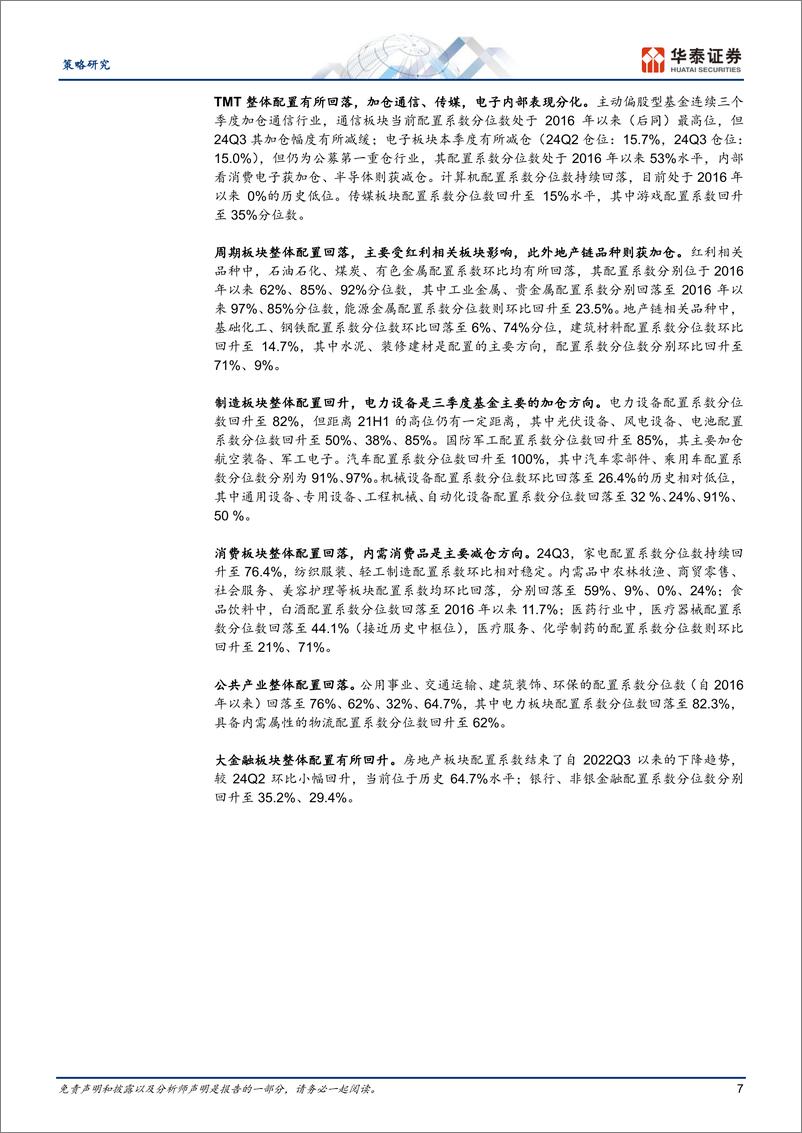 《策略专题研究：24Q3筹码分析，内需消费筹码持续回落-241027-华泰证券-32页》 - 第7页预览图