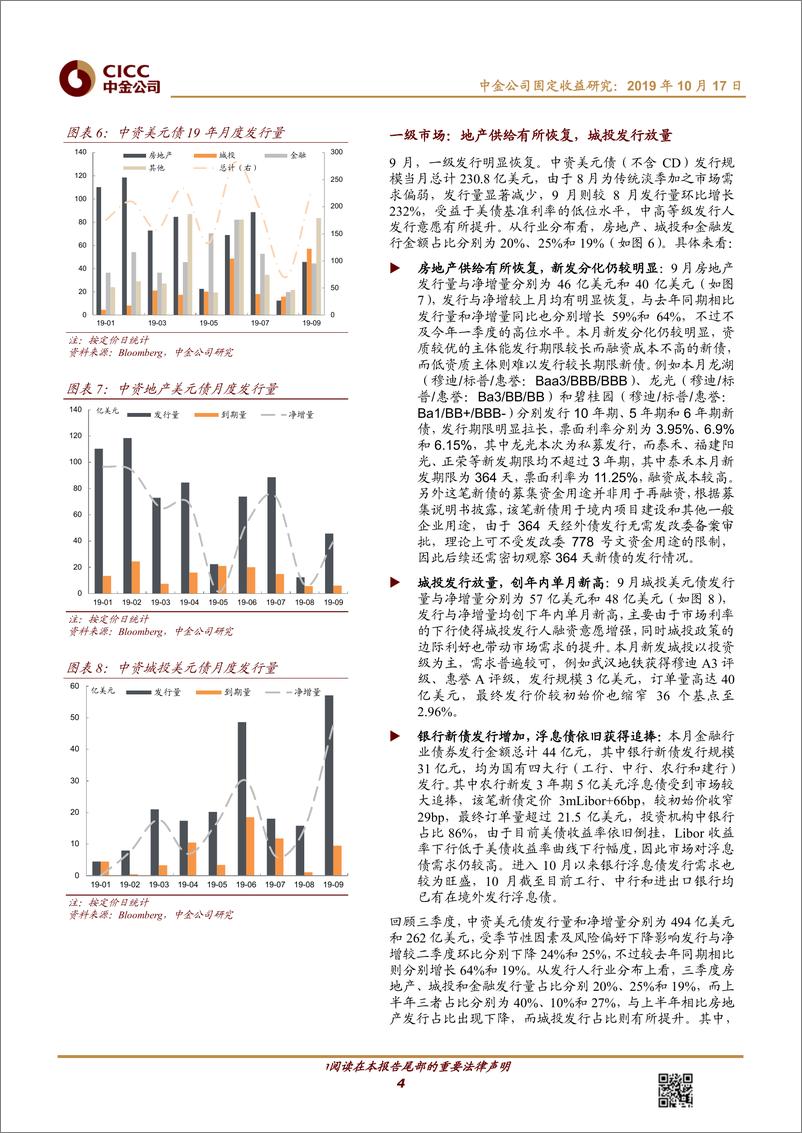 《离岸中资信用债月报：中资美元债三季度回顾及四季度展望，波动市下的分化格局-20191017-中金公司-13页》 - 第5页预览图