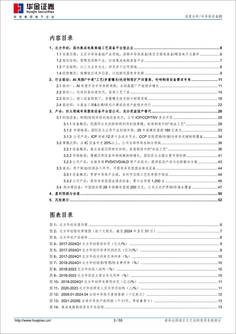 《北方华创(002371)塑造刻蚀／薄膜沉积／清洗／热处理平台企业，深度受益国产替代战略发展-240715-华金证券-55页》 - 第3页预览图