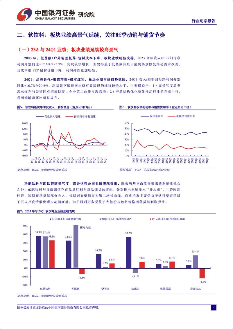 《食品饮料行业非酒板块23A与24Q1业绩总结：盈利弹性率先兑现，关注三大子板块-240507-银河证券-17页》 - 第4页预览图