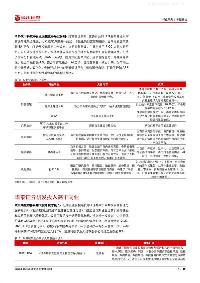 《长江证券-投资银行业与经纪业行业互联网金融梳理二：涨乐财富通，华泰科技赋能的利器-230405》 - 第5页预览图