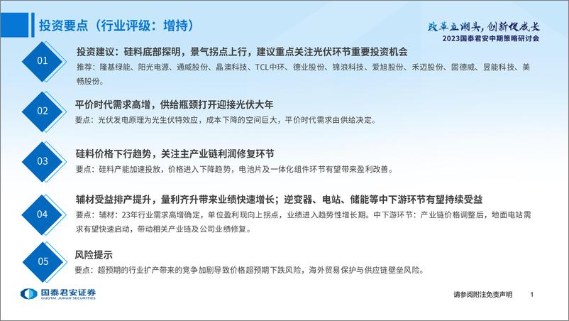 《光伏行业2023年中期投资策略：硅料底部探明，景气拐点上行-20230627-国泰君安-54页》 - 第3页预览图