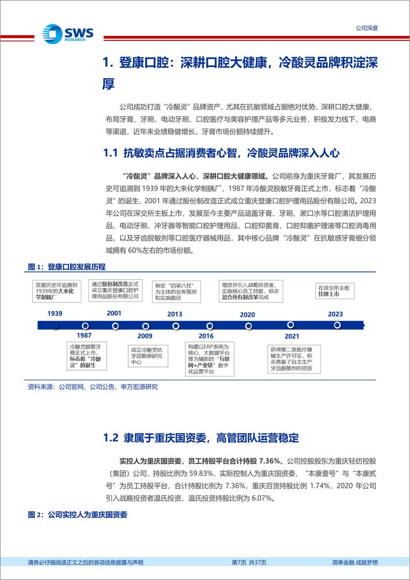 《登康口腔(001328)牙膏赛道国货崛起正当时，冷酸灵品牌资产积淀深厚-240627-申万宏源-37页》 - 第7页预览图