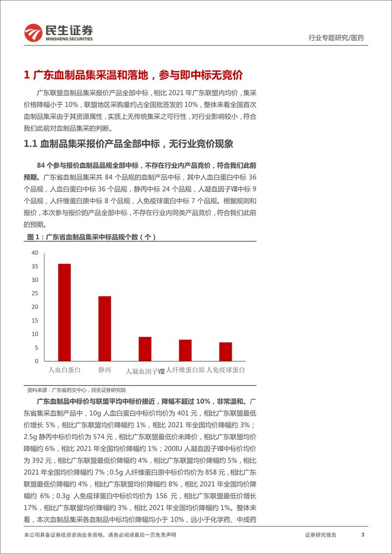 《医药新消费之血制品行业动态跟踪：血制品集采温和落地，看好板块底部崛起-20220530-民生证券-19页》 - 第4页预览图