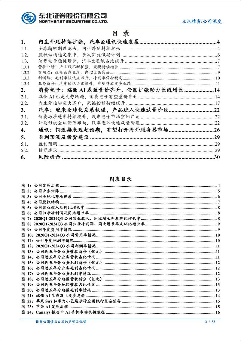 《立讯精密(002475)深度报告：AI带动消费电子上行，汽车%26通讯接力增长-241224-东北证券-33页》 - 第2页预览图