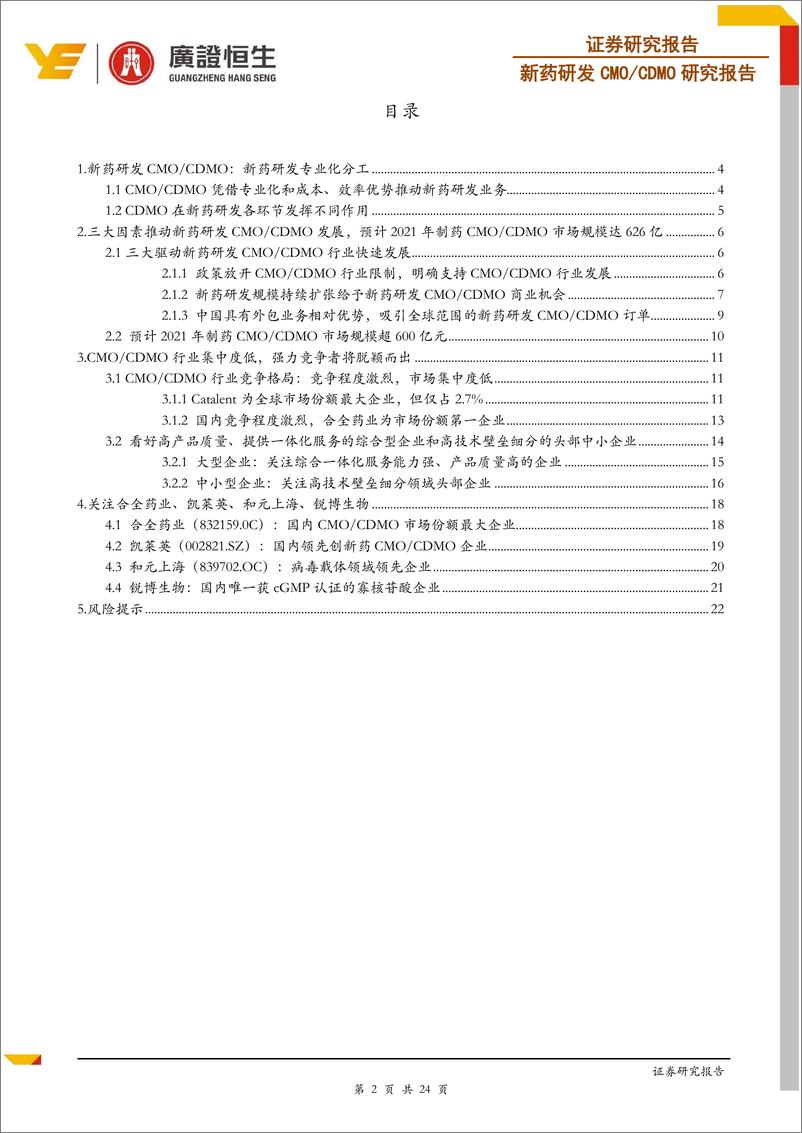 《医药行业【新药研发CMO专题报告】创新药黄金时代下，新药研发CMOCDMO迎发展良机-20190613-广证恒生-24页》 - 第3页预览图