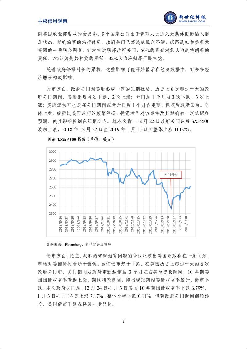 《新世纪评级-政府停摆对美国主权信用的负面影响-2019.1-7页》 - 第6页预览图