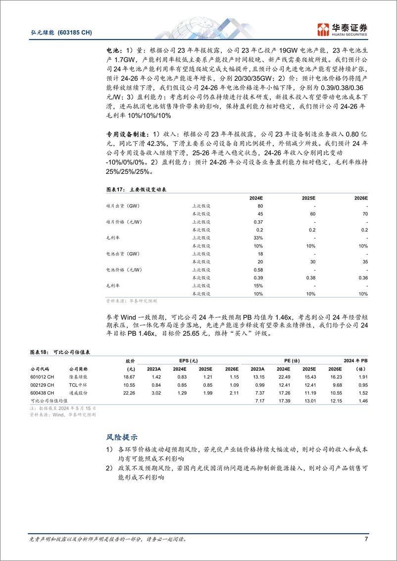 《弘元绿能(603185)一体化产能逐步落地-240515-华泰证券-12页》 - 第7页预览图